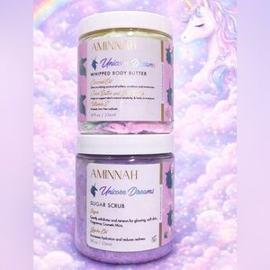 *BUY NOW* AMINNAH Unicorn Dreams Whipped Body Butter & Sugar Scrub Duo